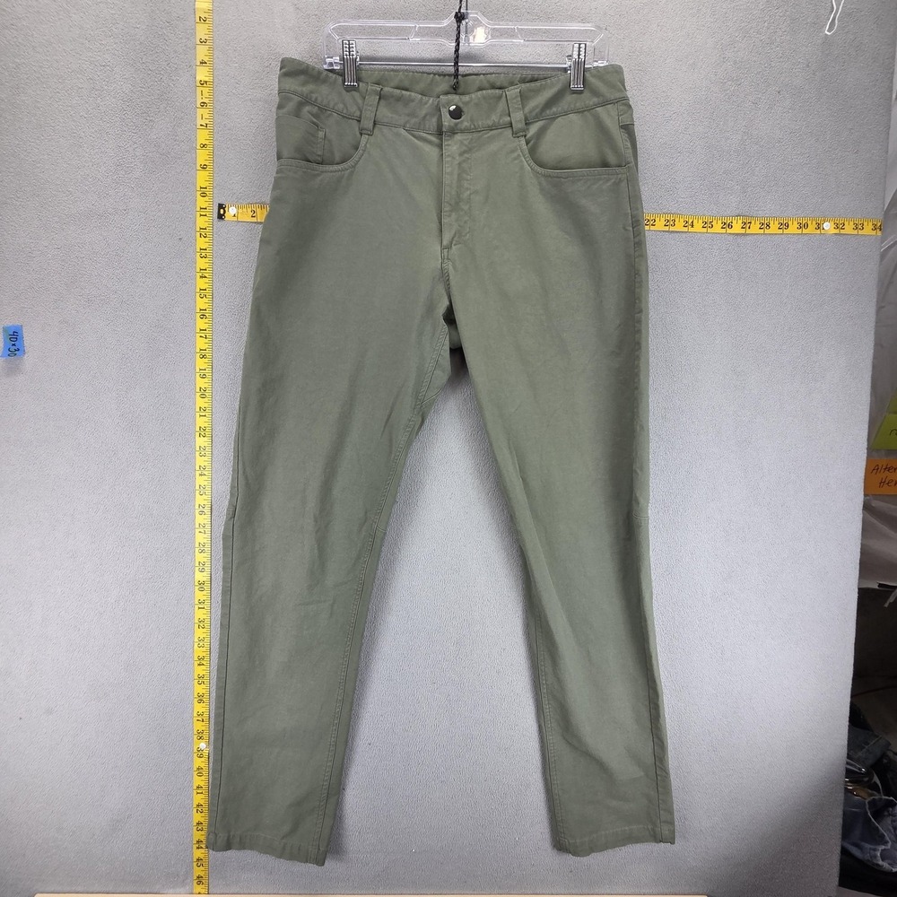 Ten Thousand Pants Mens 32x30 Green Canvas Slim Chino Tapered Casual Pockets